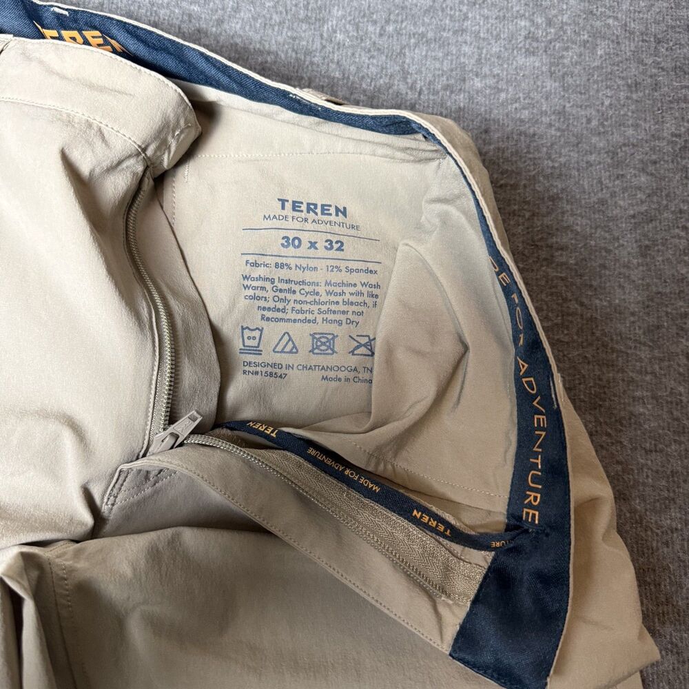 Teren Lightweight Traveler Pant Performance Hiking Pants Casual Khaki Men 30x32 - Picture 6 of 8